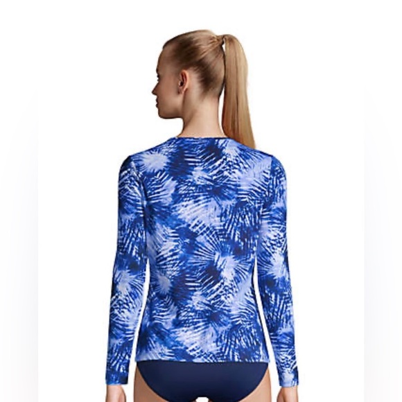 Women's Crew Neck Long Sleeve UPF 50 Sun Protection Modest Swim Tee-NWT - Picture 2 of 5